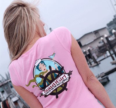 NautiGirl cap sleeve Tee with Full girl on back