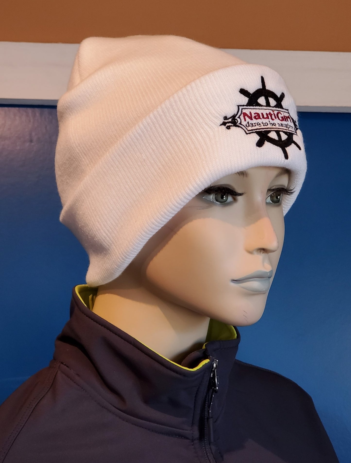 NEW! Nautigirl White Fleece Lined Beanie